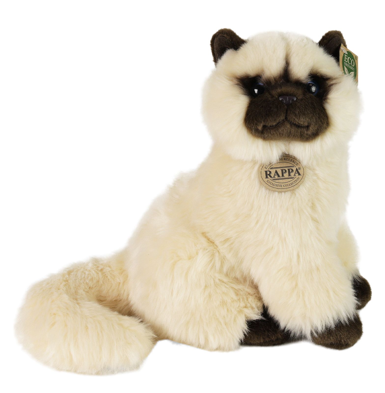 Jucărie de plus Rappa Eco Friends  - Pisica britanică cu păr lung, așezată, 30 cm