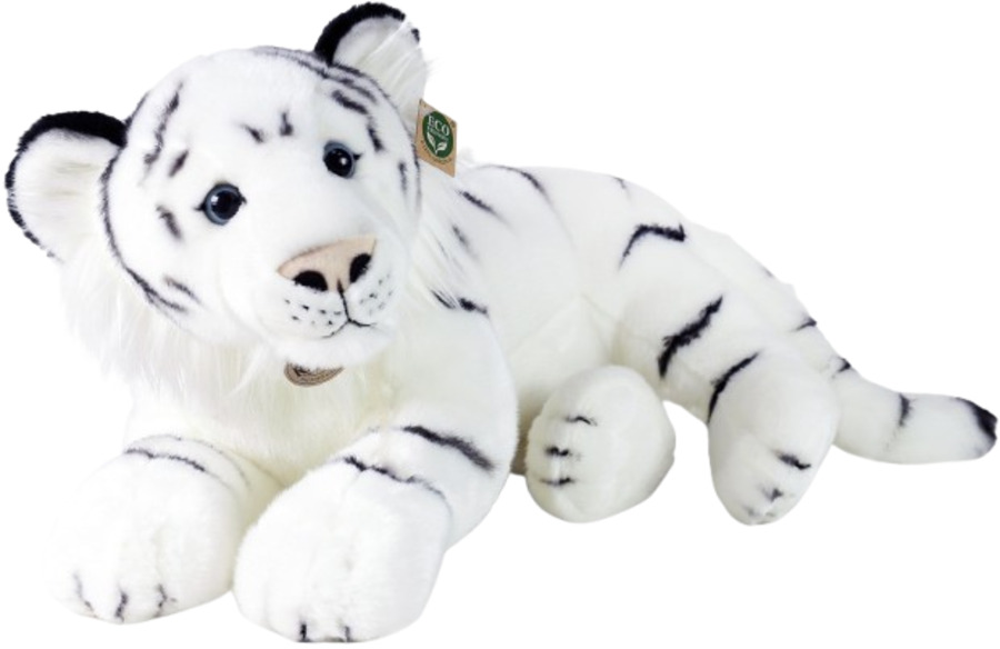 Jucărie de pluș Rappa Eco Friends -Tigru alb întins, 60 cm