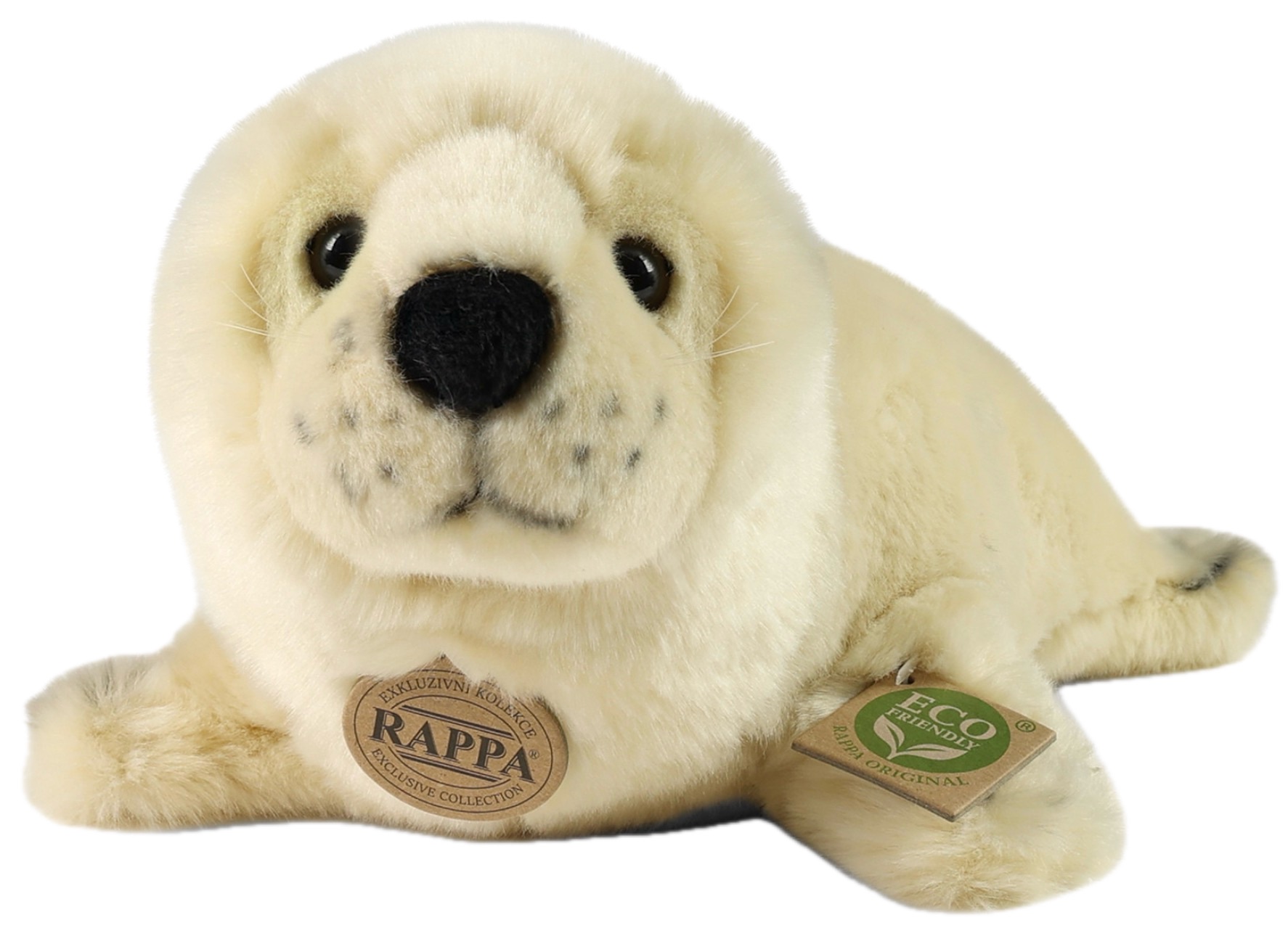 Jucărie de pluș  Rappa Prieteni eco  - Sigiliu albн, 32 cm