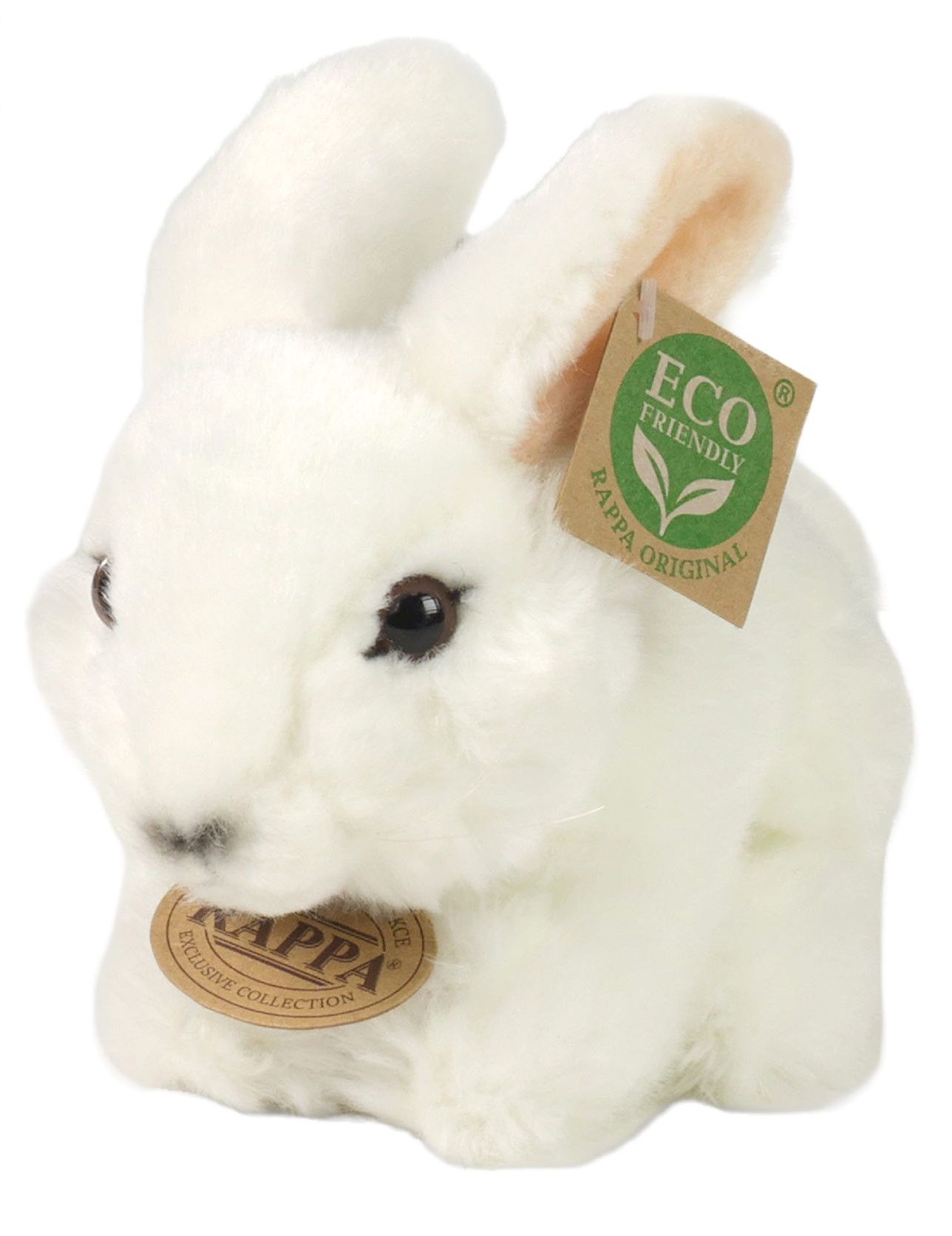 Jucărie de plus Rappa Eco Friends - Iepuraș alb, 16 cm