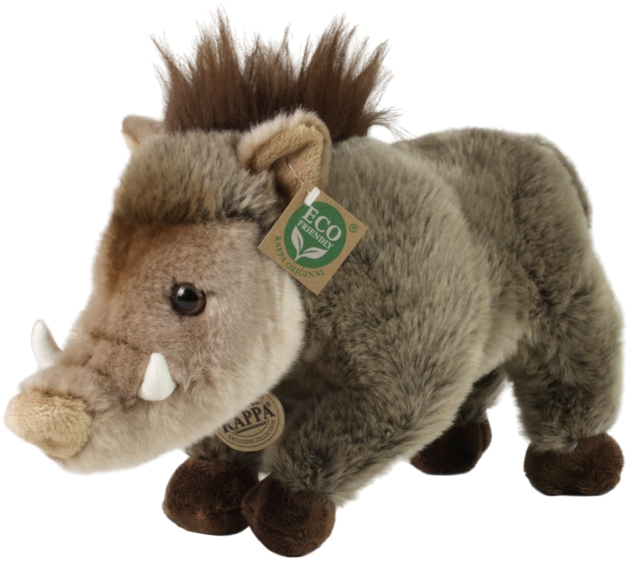 Jucărie de pluș Rappa Eco Friends - Porc sălbatic, în picioare, 30 cm