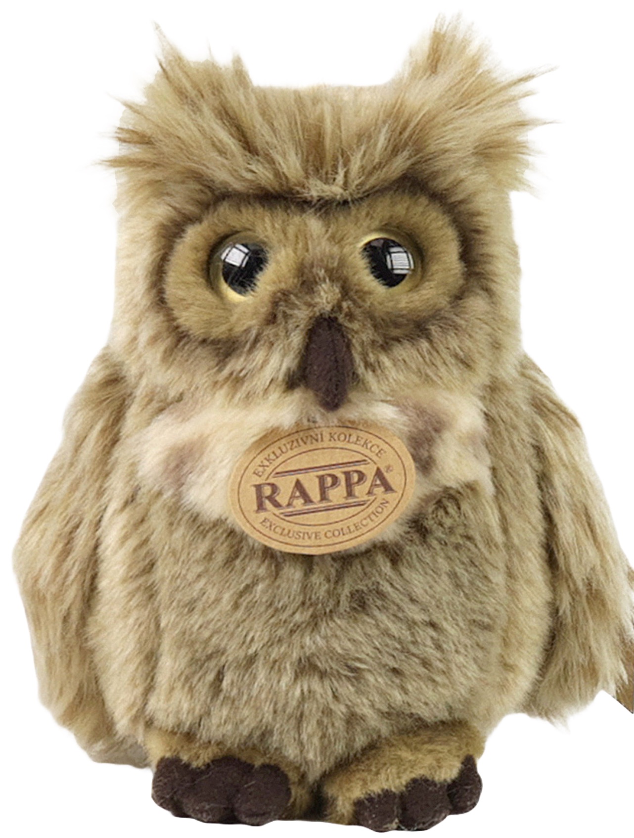 Jucărie de pluș  Rappa Eco prieteni - Bufniță vultur eurasiatică, 17 cm