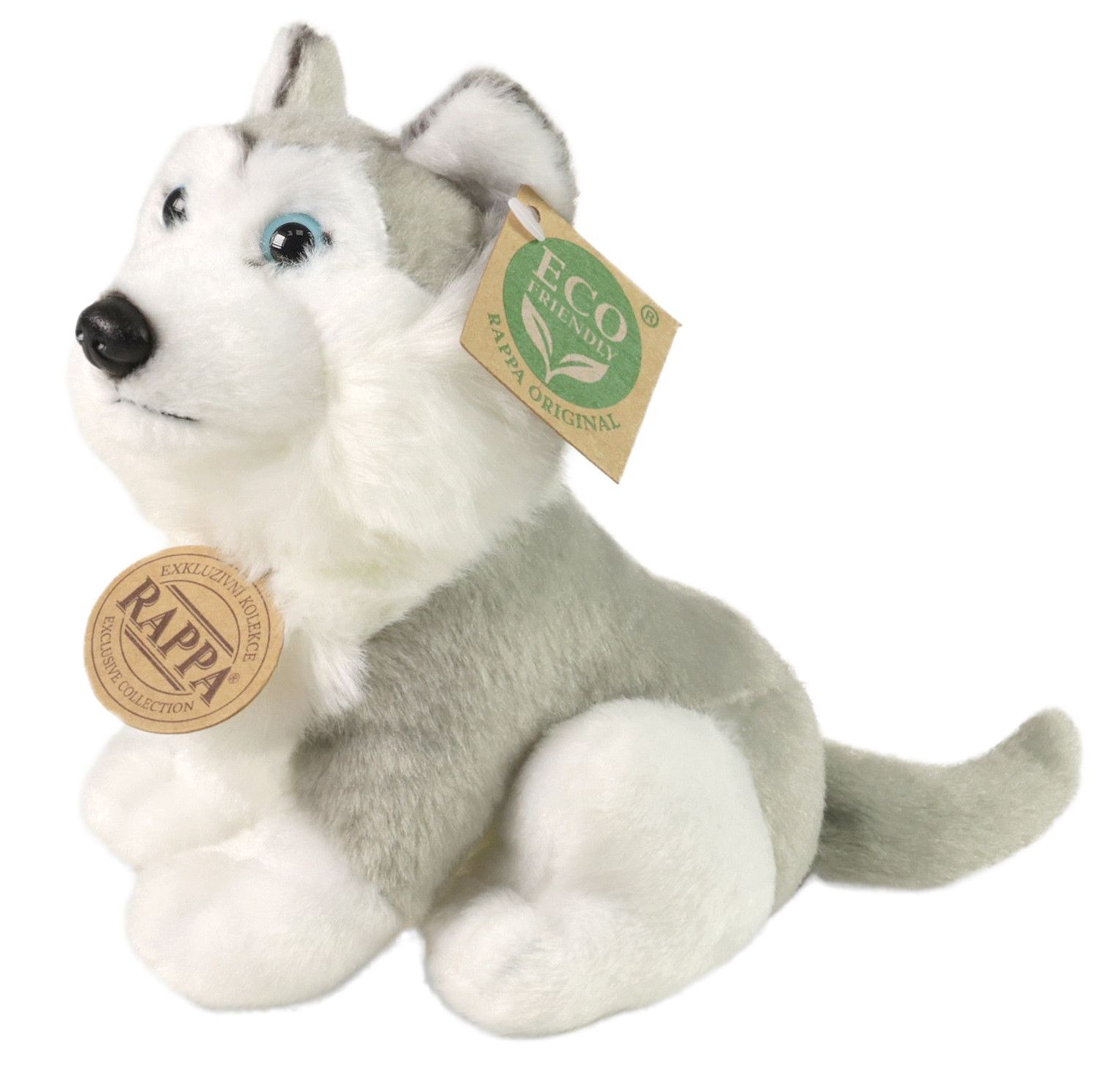 Jucărie de plus Rappa Eco Friends  - Husky, 16 cm, gri