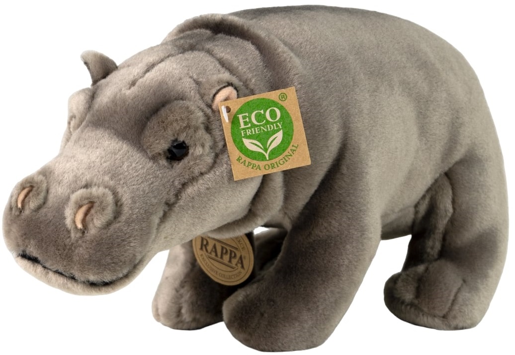 Jucărie de pluș Rappa Eco Friends - Hippo, în picioare, 30 cm