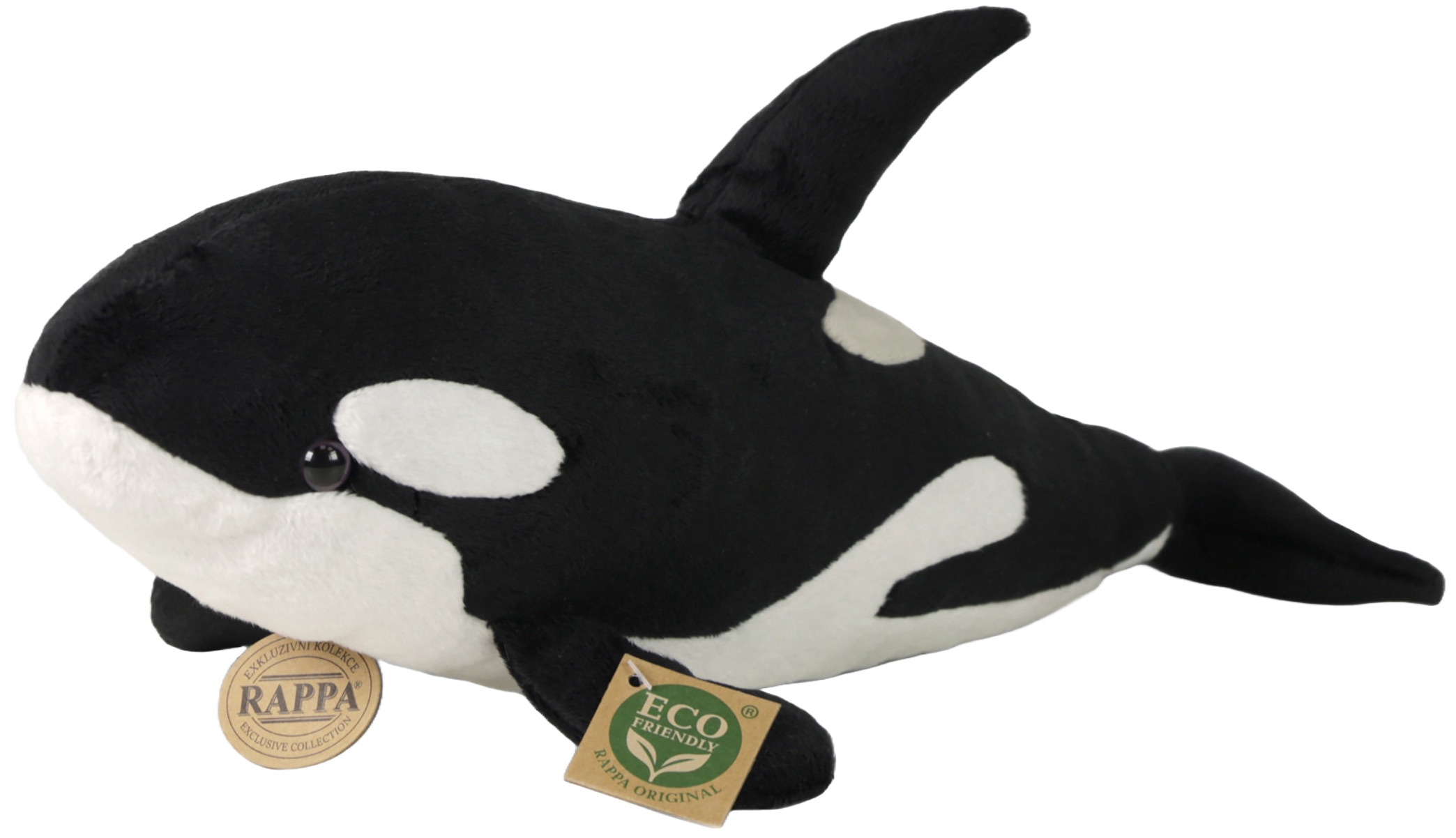 Jucărie de pluș Rappa Eco Friends - Balena ucigașă, 38 cm