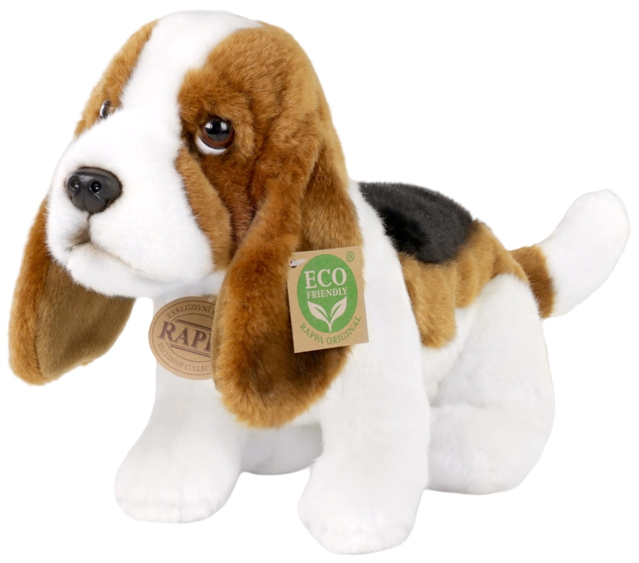 Jucărie de pluș Rappa Eco Friends - Basset Hound, stând, 32 cm