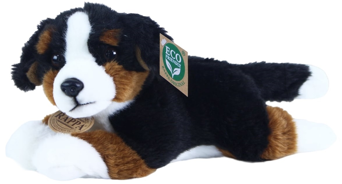 Jucărie de pluș Rappa Eco Friends - Câine Bernese așezat, 23 cm
