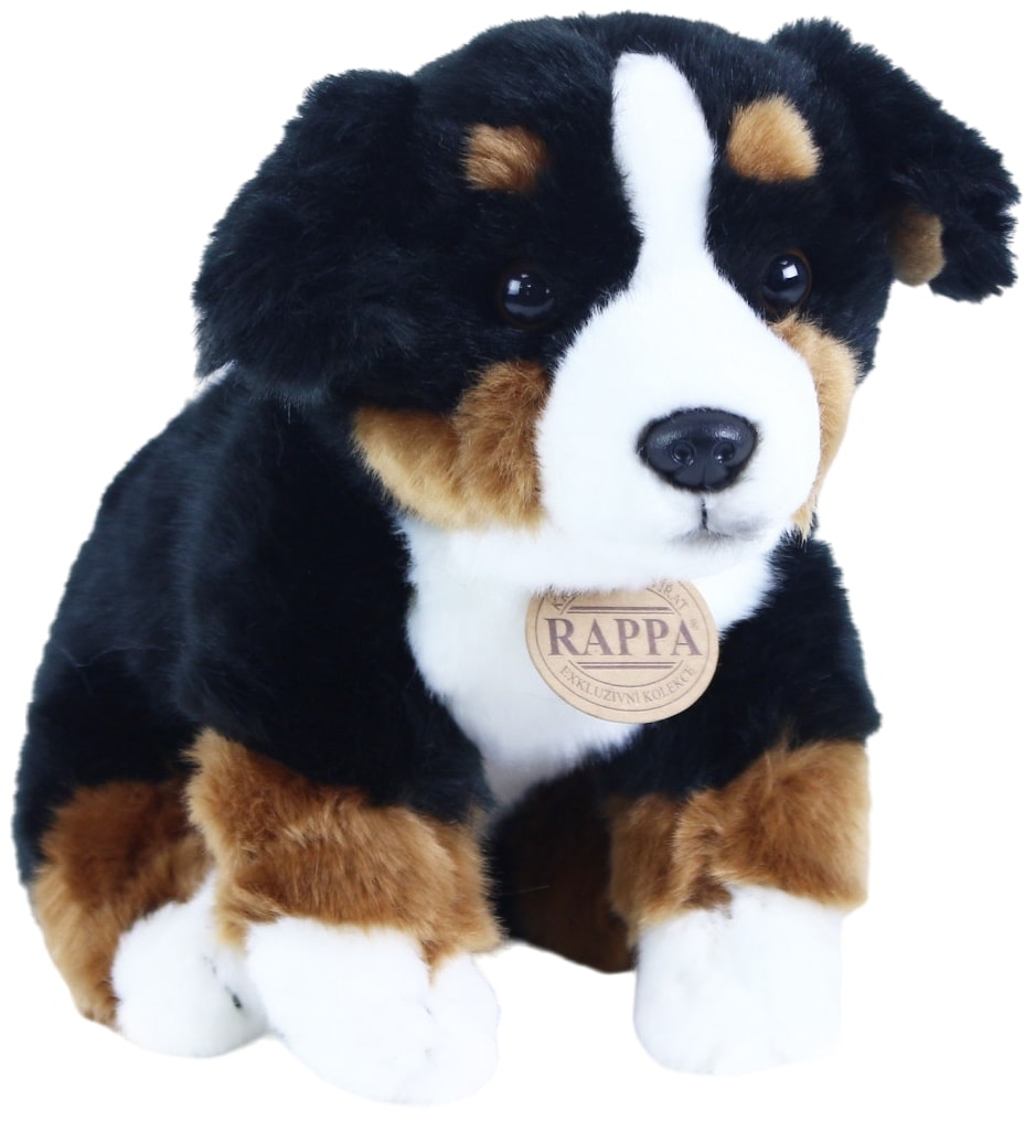 Jucărie de pluș Rappa Eco Friends - Câine de munte bernese, așezat, 25 cm