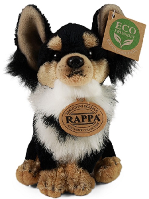 Jucărie de pluș Rappa Eco prietenii - Câine Chihuahua, așezat, 15  cm