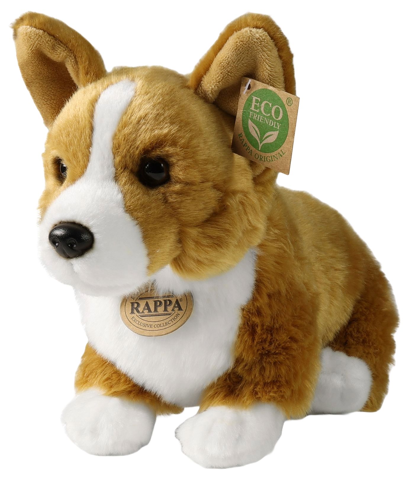 Jucărie de pluș Rappa Eco Friends - Câine Corgi, 32 cm