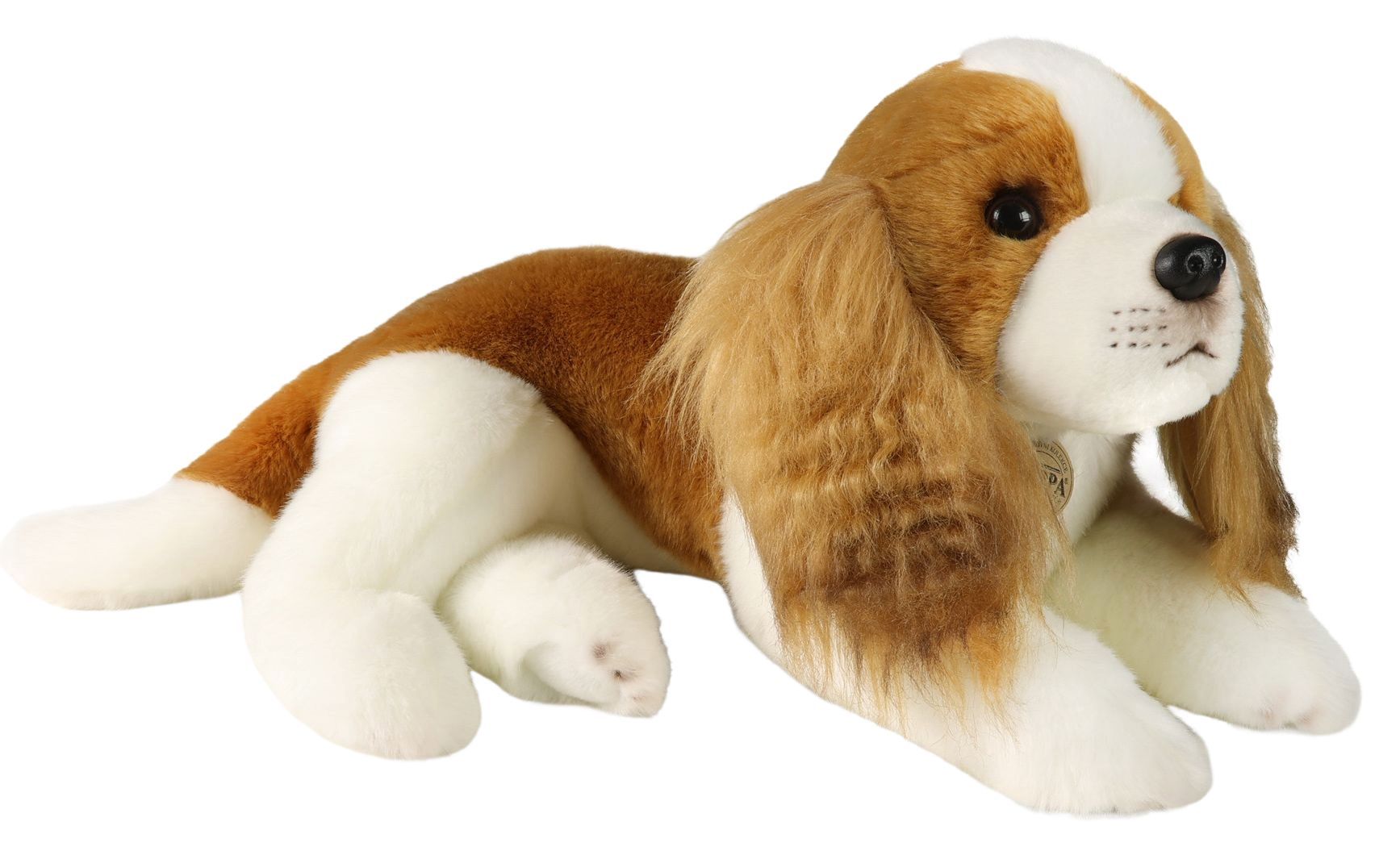 Jucărie de pluș Rappa Eco Friends - Câine Charles Spaniel, stând, 40 cm