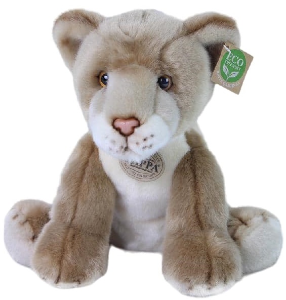 Jucărie de pluș Rappa Eco Friends - Leu, așezat, 27 cm
