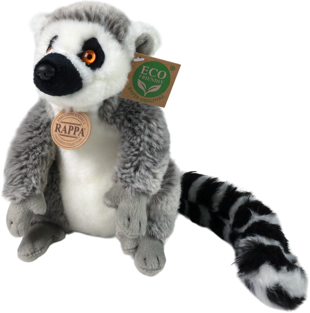 Jucărie de pluș Rappa Eco Friends - Lemur, în picioare, 22 cm