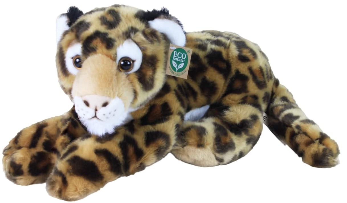 Jucărie de pluș Rappa Eco friends - Leopard, culcat, 40 cm