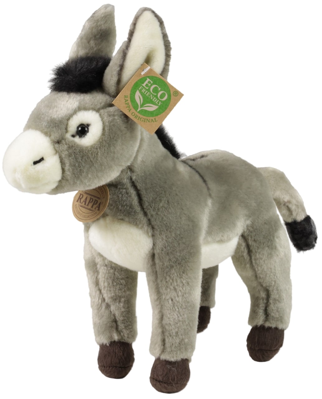Jucărie de pluș Rappa Eco Friends - Donkey, în picioare, 24 cm