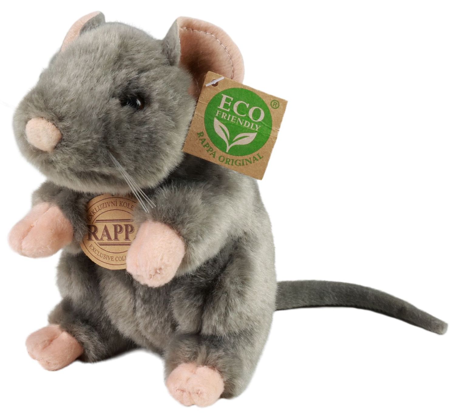 Jucărie de plus Rappa Eco Friends  - Șoarece, în picioare, 16 cm
