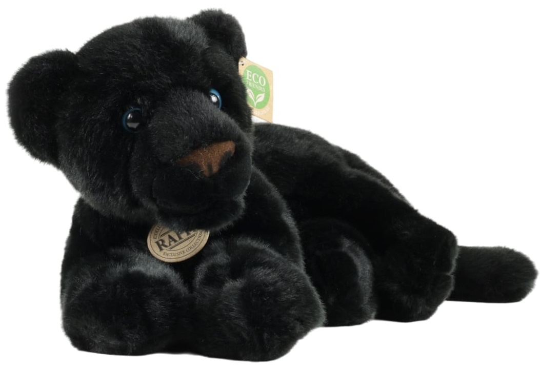 Jucărie de pluș Rappa Eco Friends - Pantera, mincinoasă, 40 cm