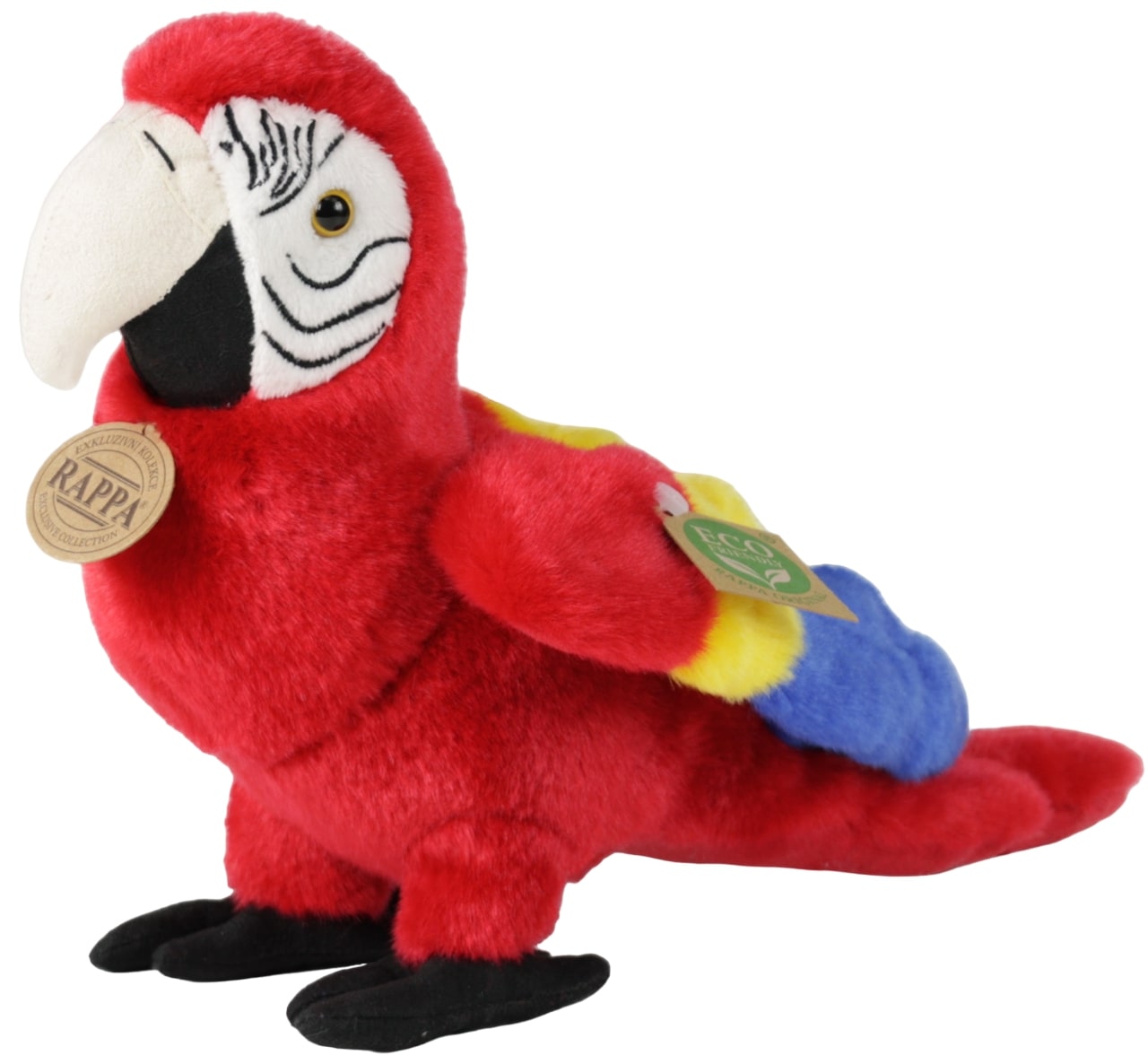 Jucărie de pluș Rappa Eco Friends - Papagal Arara roșu, 24 cm