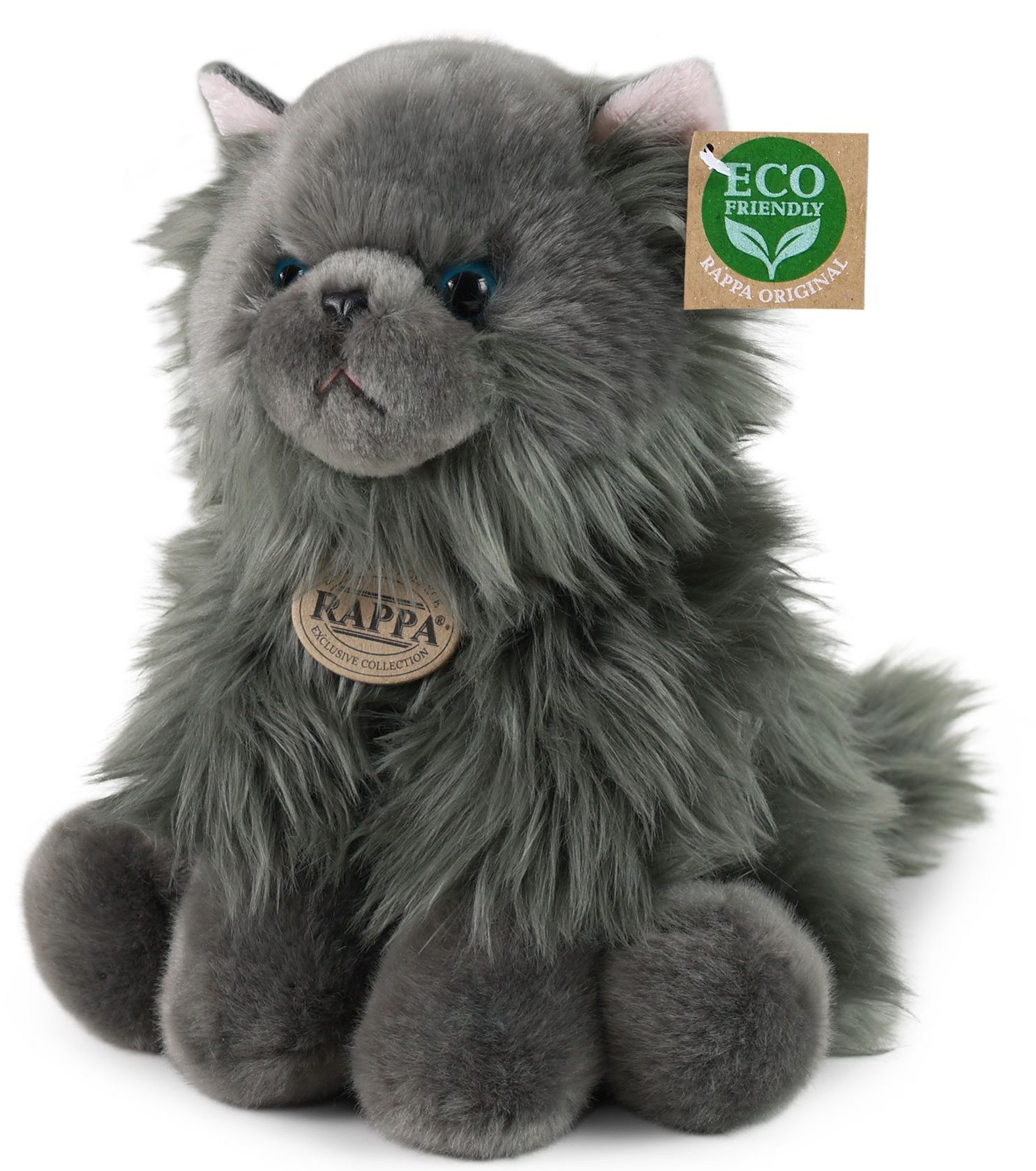 Jucărie de plus Rappa Eco Friends  - Pisică persană cu păr lung, așezată, 30 cm