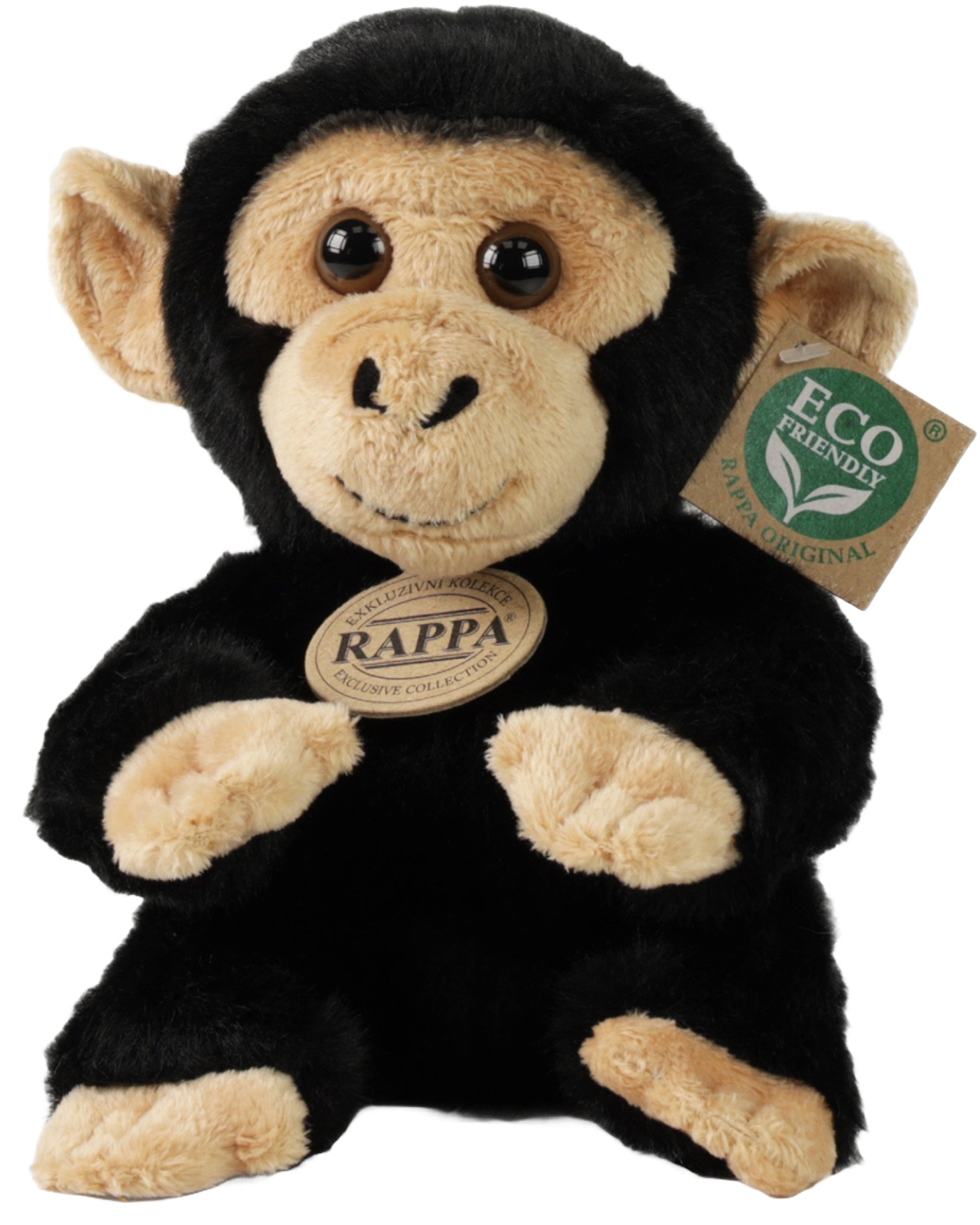 Jucărie de pluș  Rappa Eco prieteni - Pui de cimpanzeu, 18 cm