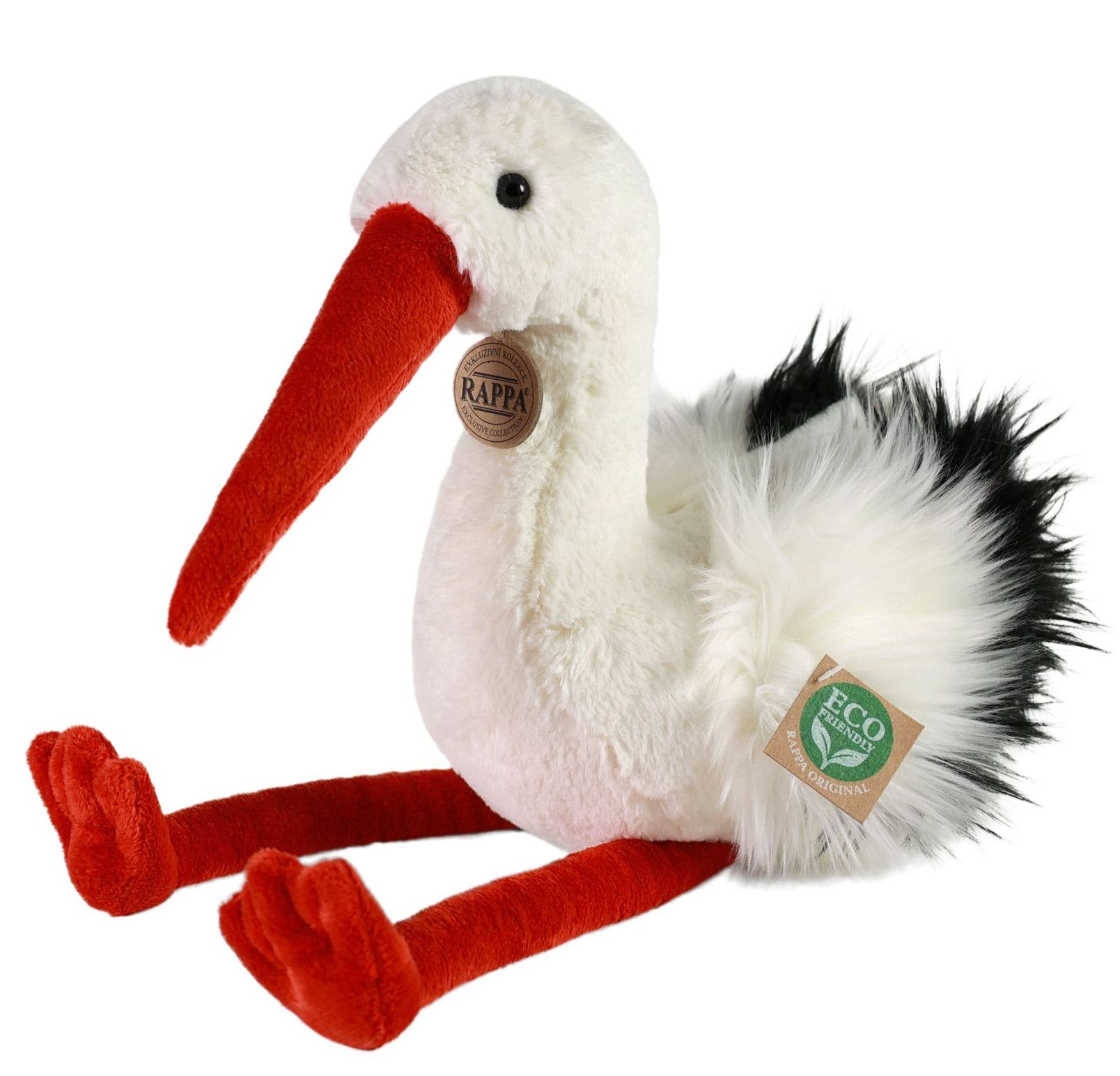 Jucărie de plus Rappa Eco Friends  - O barză, 39 cm