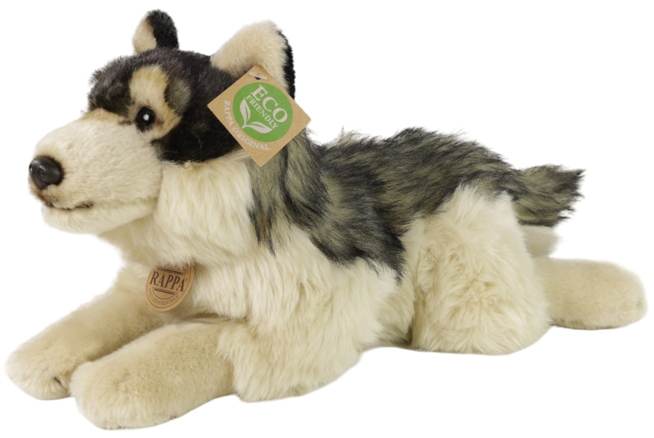 Jucărie de pluș Rappa Eco Friends - Lup, culcat, 35 cm