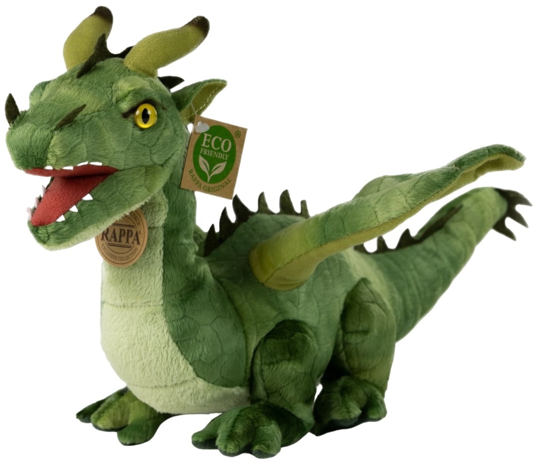 Jucărie de pluș Rappa Eco Friends - Dragon verde, 40 cm
