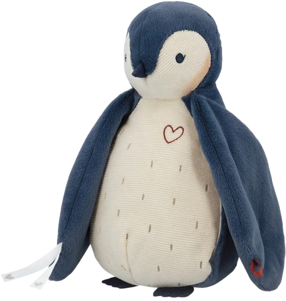 Jucărie de pluș cu zgomot alb Kaloo - Pinguin, albastru, 25 cm