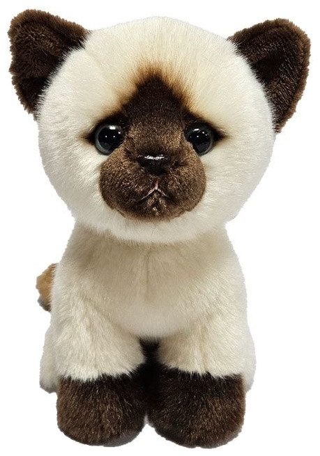 Jucărie de pluș Silky - Pisică siameză, 18 cm