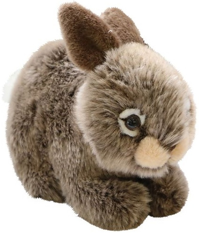Jucarie de pluș Silky - Iepuraș, maro, culcat, 18 cm | Ozone.ro