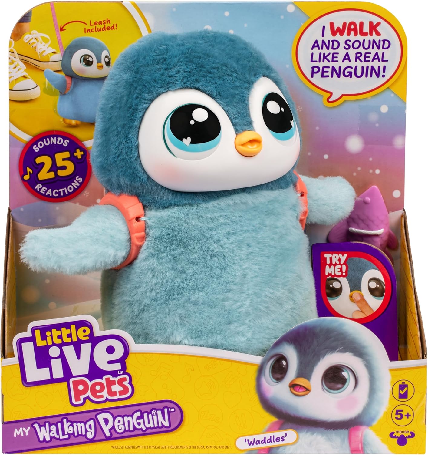 Jucărie interactivă din pluș Moose Little Live Pets - Pinguin