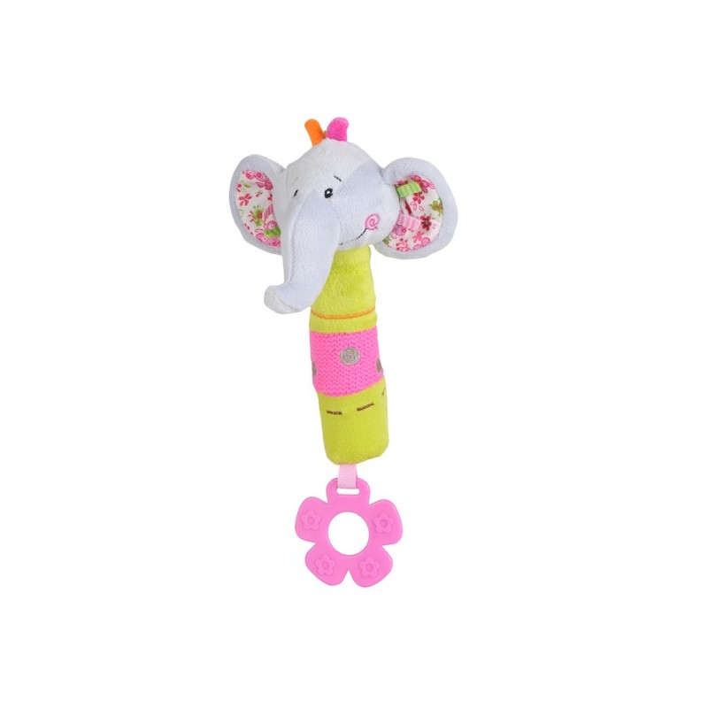 Zornaitoare de plus cu inel gingival Babyono - Elefant