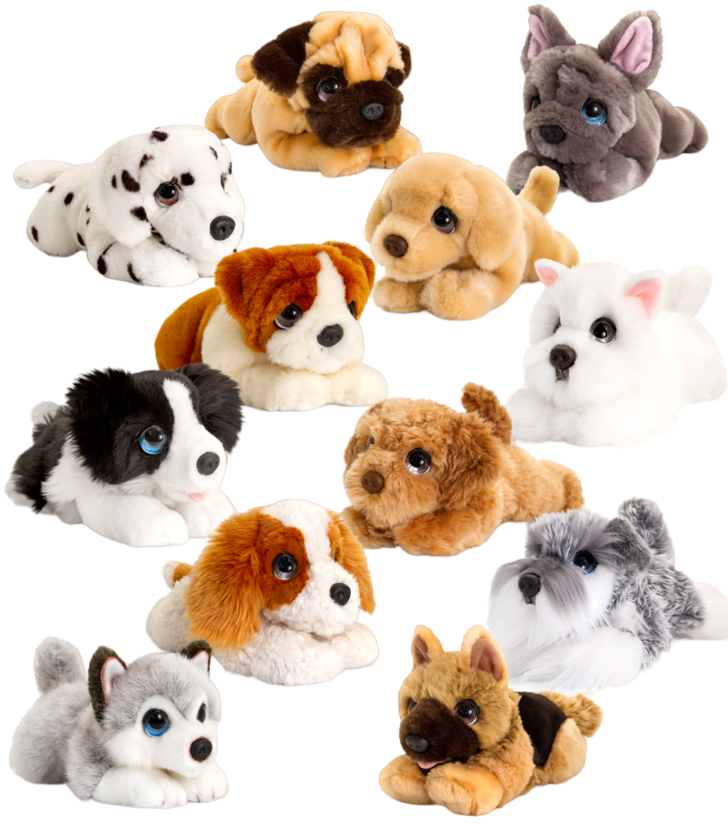 Câine de pluș culcat Keel Toys - 25 cm, sortiment