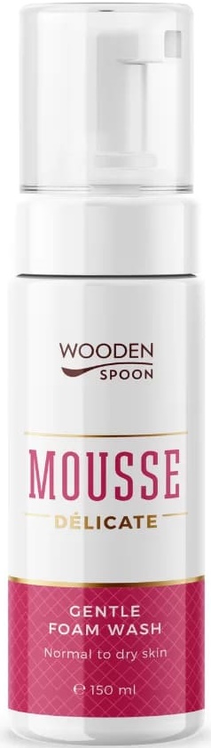 Wooden Spoon Spumă de curățare a feței Mousse delicate, 150 ml
