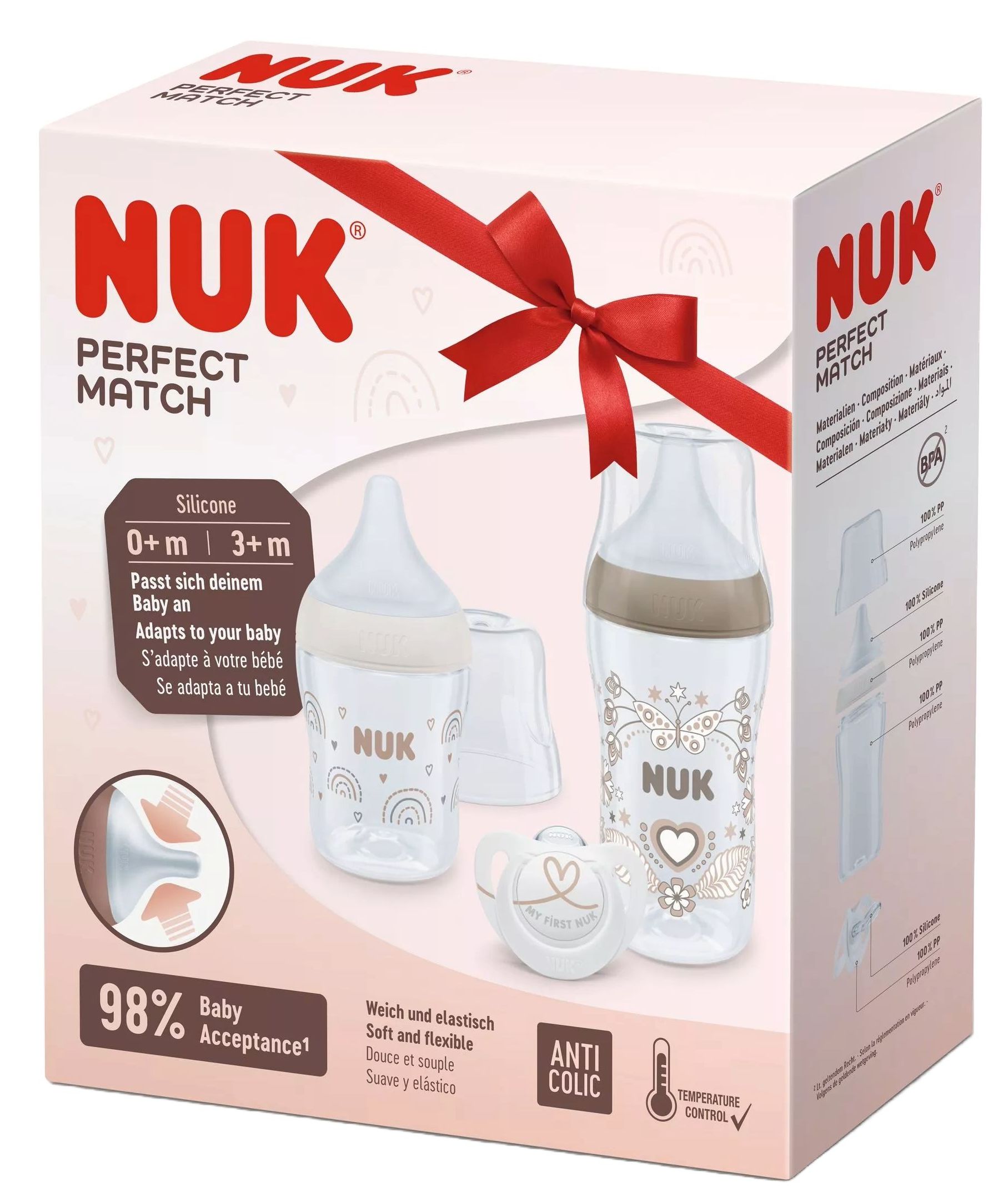 Set cadou Nuk Perfect Match - Inimă și Curcubeu, 3 piese