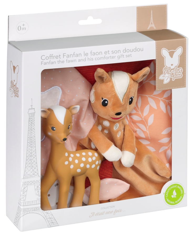 Set cadou Sophie La Girafe - Căprioara Fanfan și jucărie de alintat