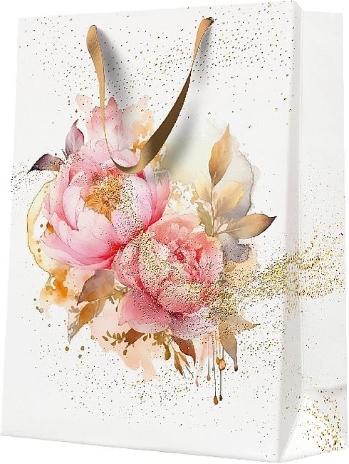 Punguță cadou PAW - Artistic Peony Seamless, 30 x 12 x 41 cm
