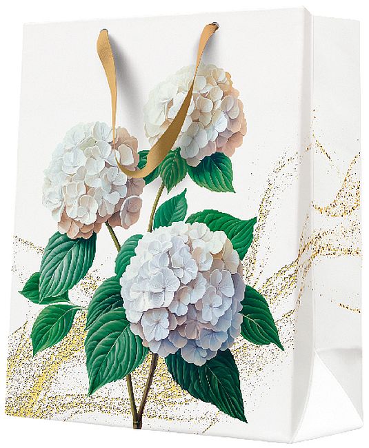 Pungă de cadou PAW - Romantic White Hydrangeas, 26.5 x 33.5 x 13