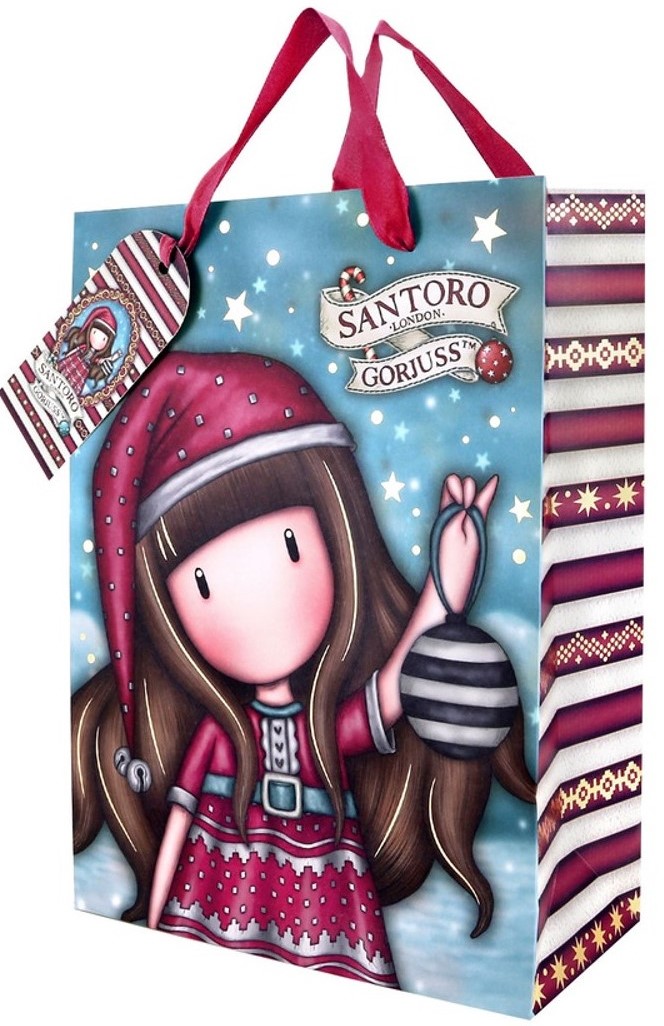 Pungă cadou medie Santoro Gorjuss Merry and Bright - Tis The Season