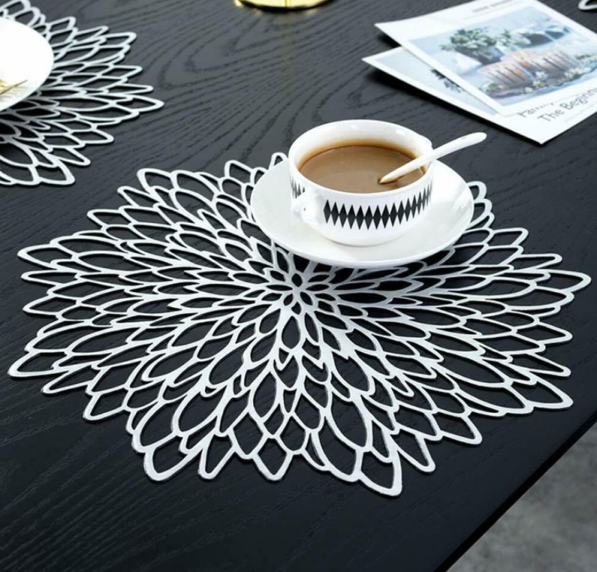 Covoraș de hrănire Morello - Silver Hibiscus, 38 cm