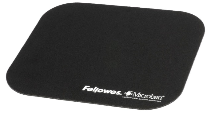 Mouse pad Fellowes - Microban, antibacterian, S, moale, negru