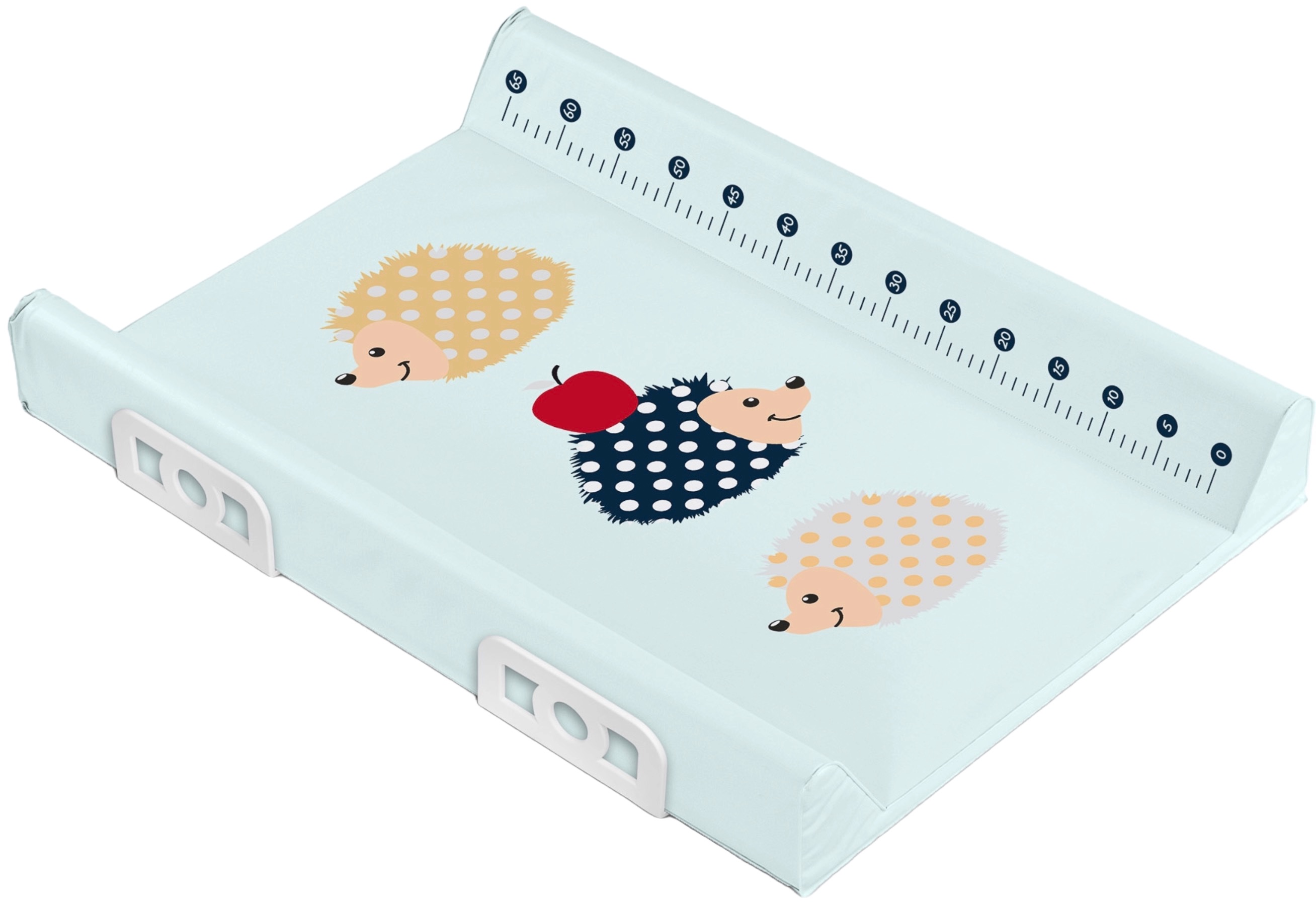 Saltea de înfășat cu sistem de siguranță Sensillo - Hedgehogs, 70 cm, Mint