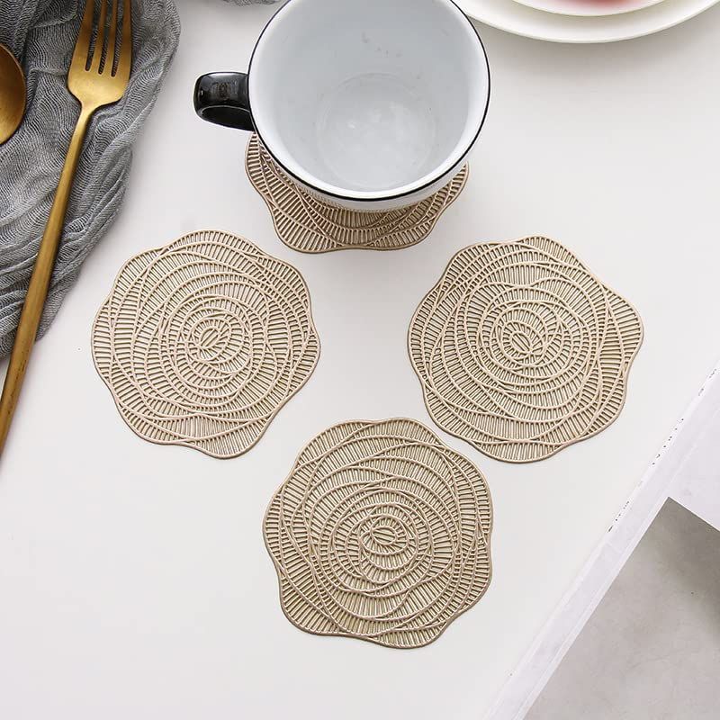 Suporturi pentru pahare Morello - Golden Rose, 6 buc, 10 cm