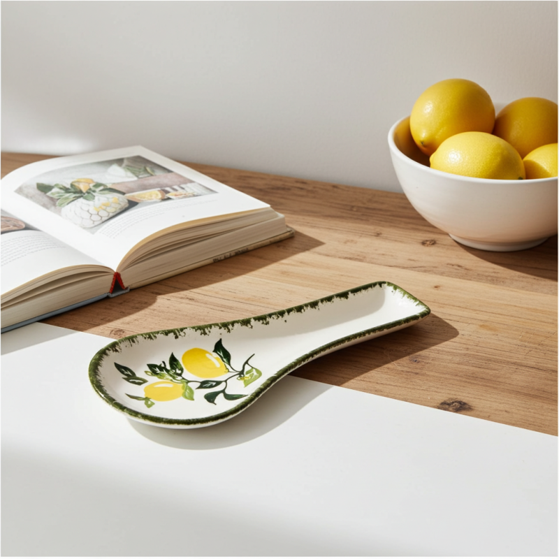 Suport pentru lingură  Morello - Lemons, 26.5 cm, Margine verde