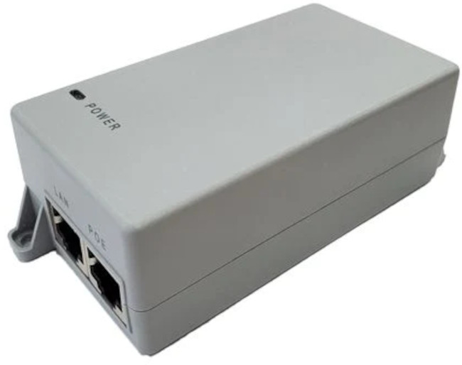 Injector PoE Mimosa - 24V, Gigabit 2xRJ45, gri