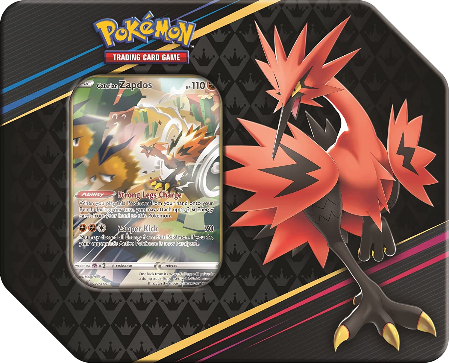 Pokemon TCG: Crown Zenith V Special Art 7” Tin - Galarian Zapdos