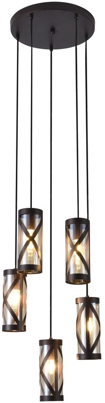 Candelabru Rabalux - Oberon 5340, IP20, E14, 5 x 40W, 230V, maro