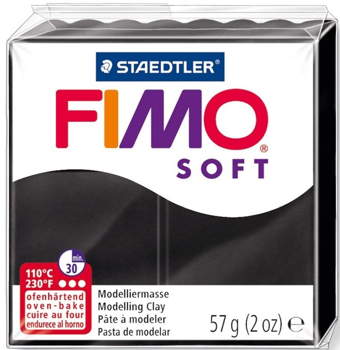 Lut polimeric Staedtler Fimo Soft - 57 g, negru