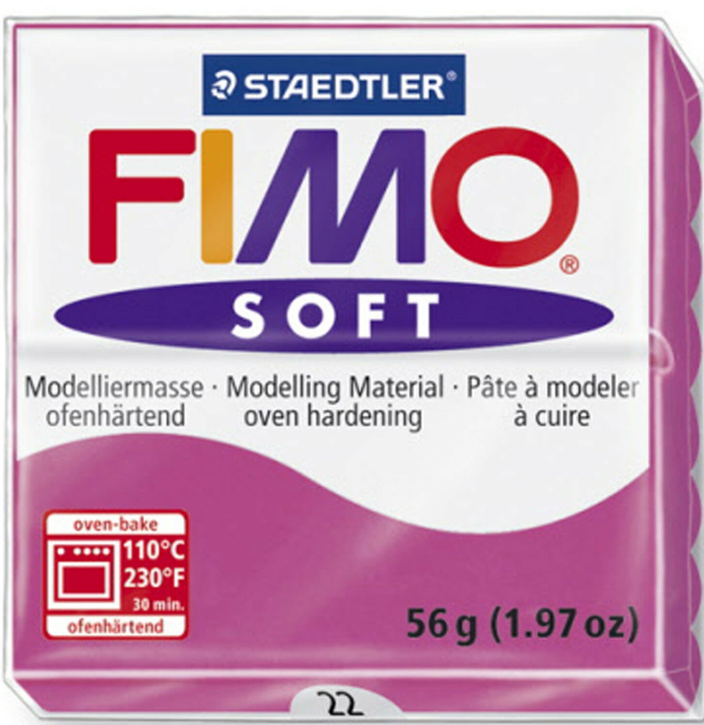 Lut polimeric Staedtler Fimo Soft - 57 g, zmeura
