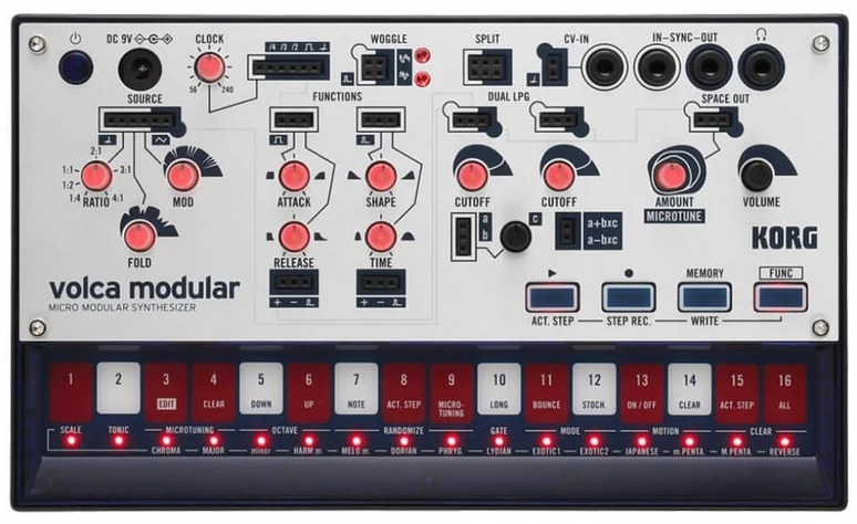 Sintetizator semimodular Korg - Volca Modular, 16 clape, negru